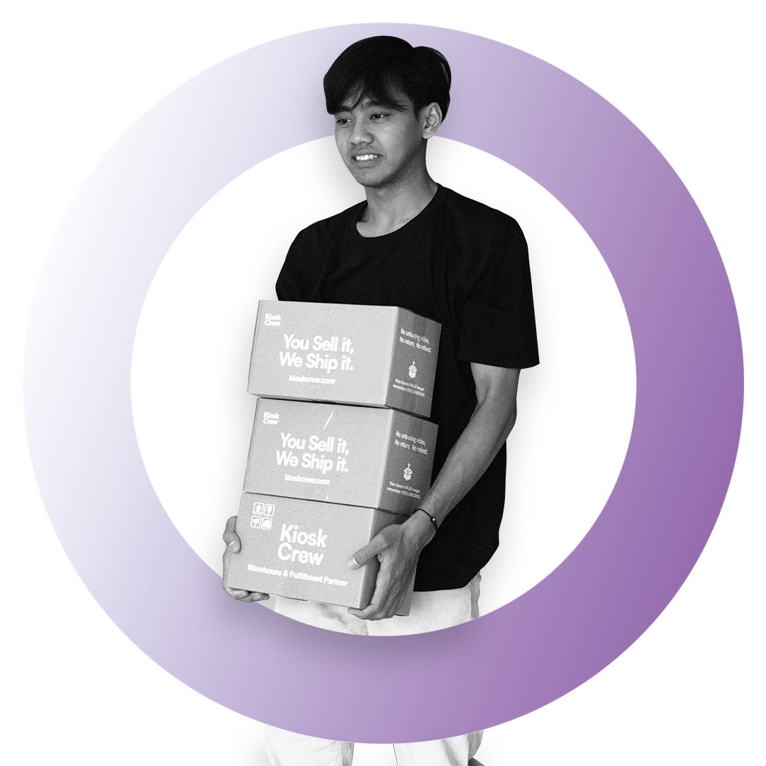 KioskCrew staff carrying boxes